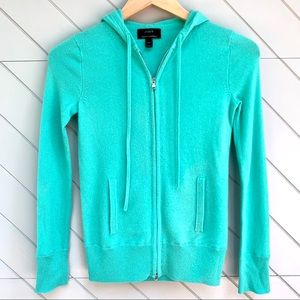 NWOT J. Crew Italian Cashmere Zip-Up Sweater